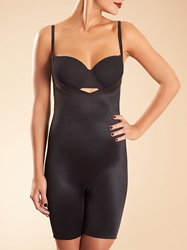 Basic Shaping Open Bust Mid-Thigh Shaper in Black