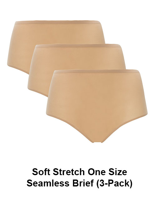 Chantelle Soft Stretch Seamless Brief in Ultra Nude, 3-Pack